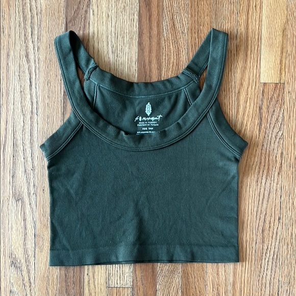 FP Movement Green Fitted Crop Tank Top - Picture 1 of 4